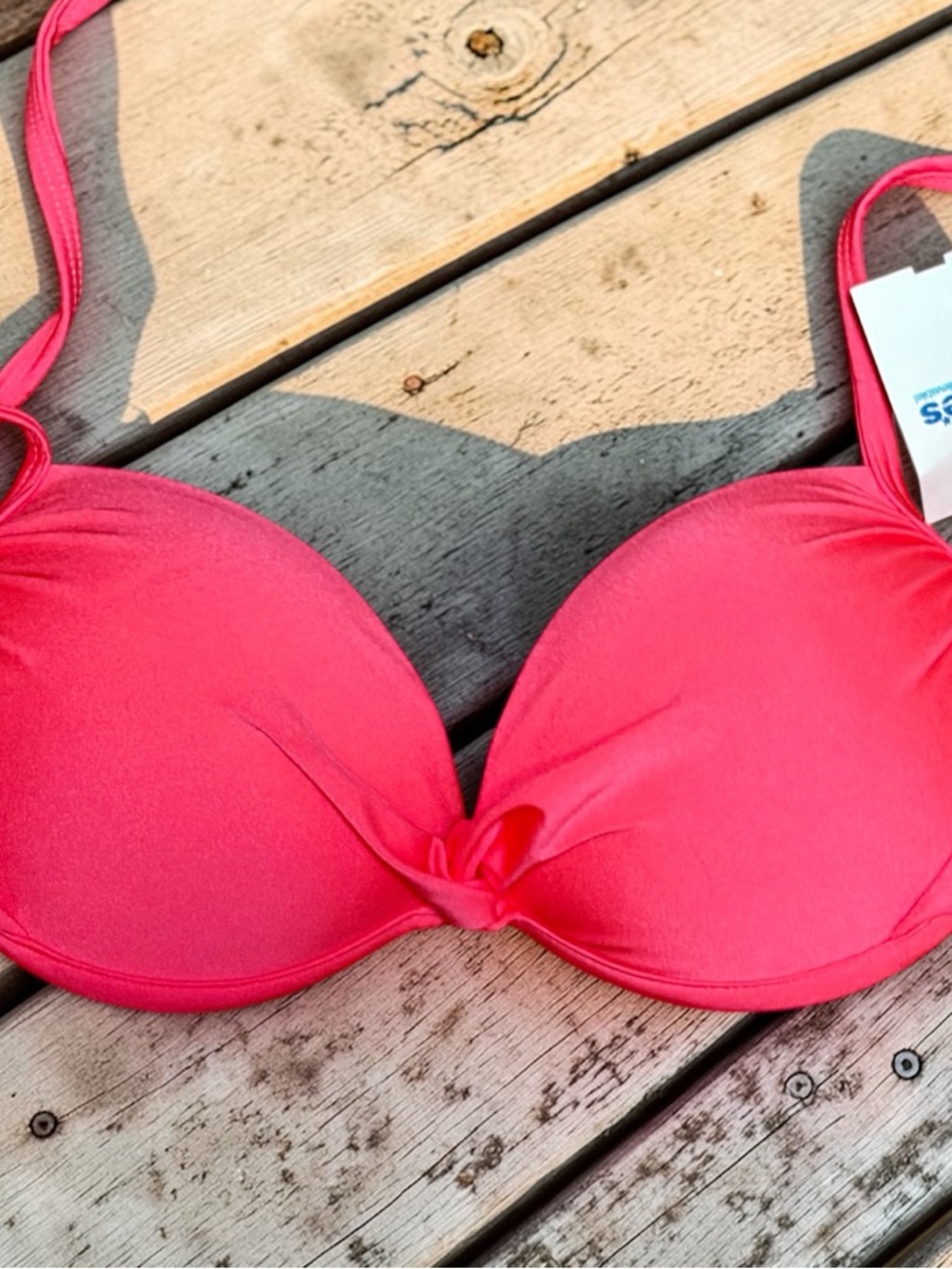 Women's Hot Pink Bikini Top - Classic Padded Style
